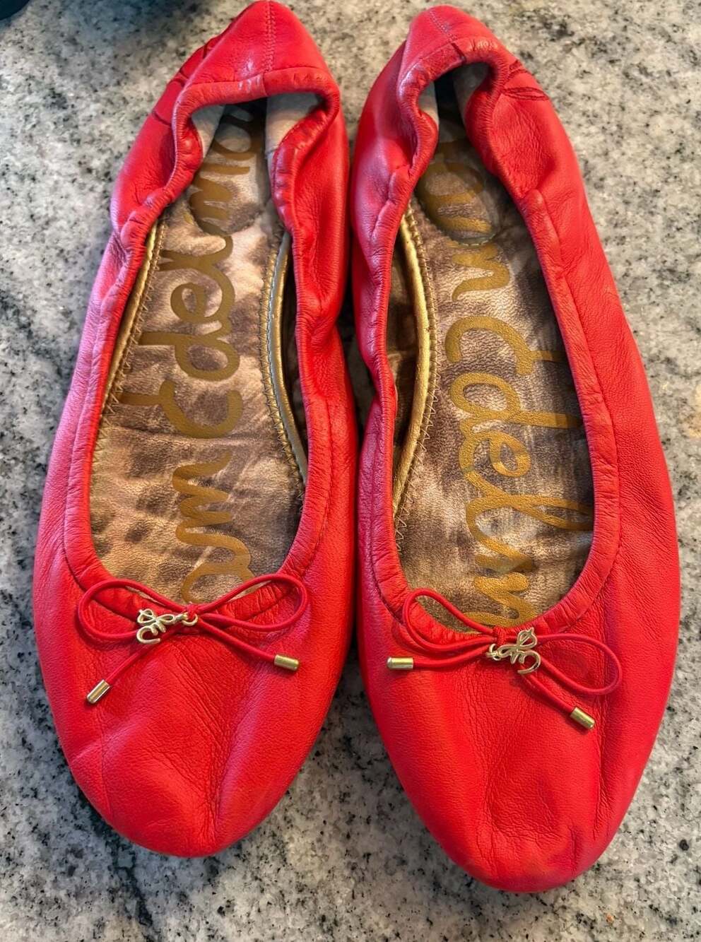 Sam Edelman Felicia Red Leather Ballet Flats Size 11.5M